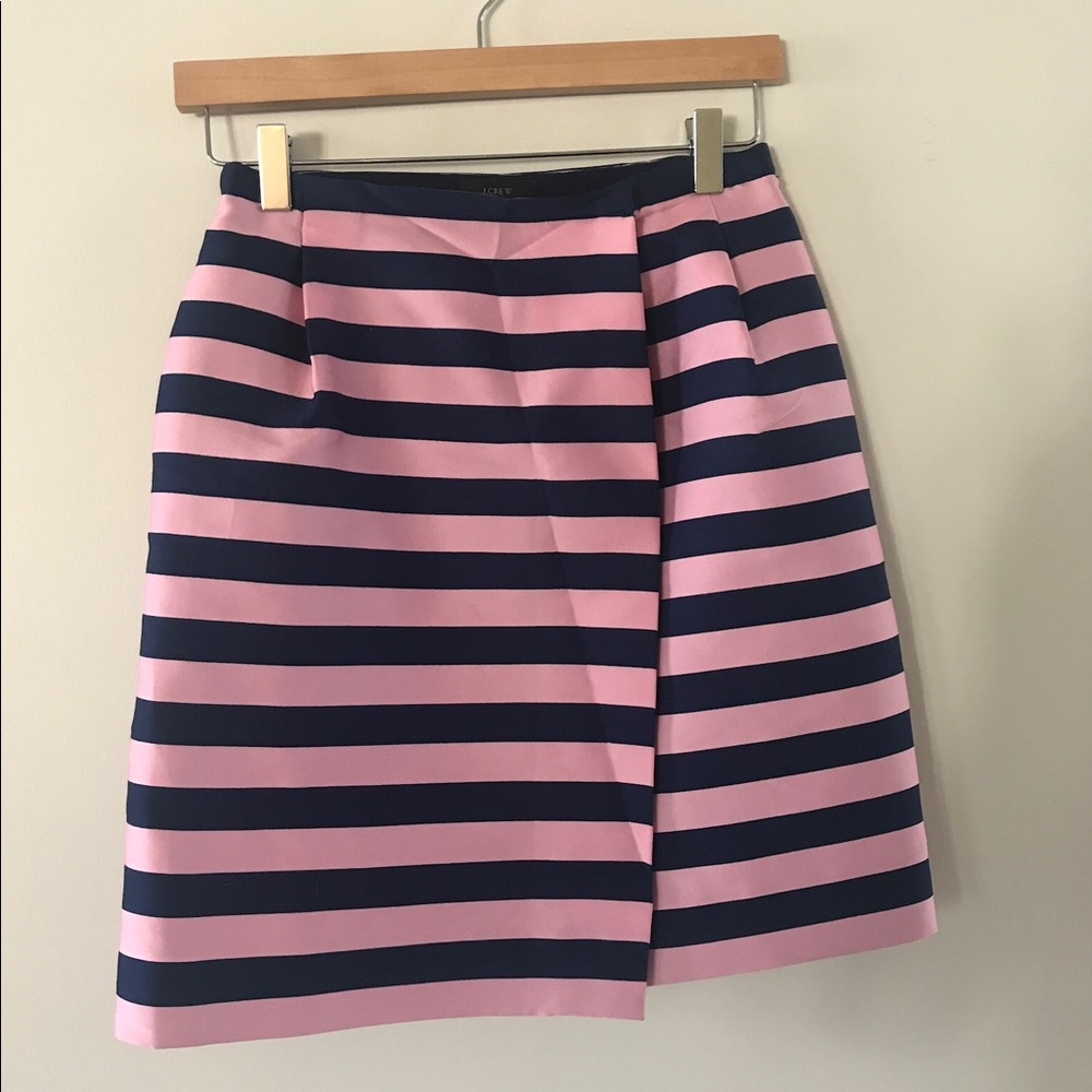 J. Crew blue and pink striped skirt